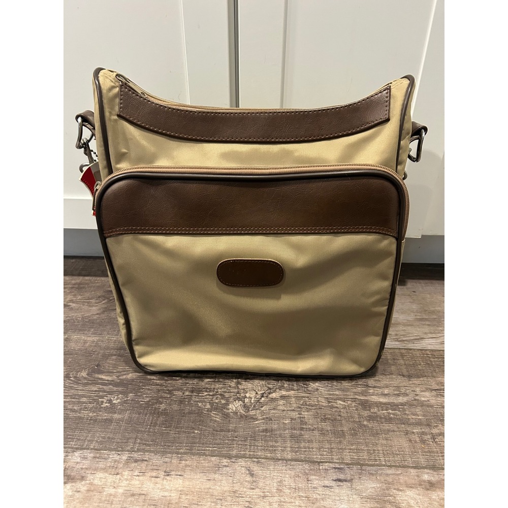 American Tourister Tan Brown Nylon Shoulder Bag Messenger Crossbody Travel Bag